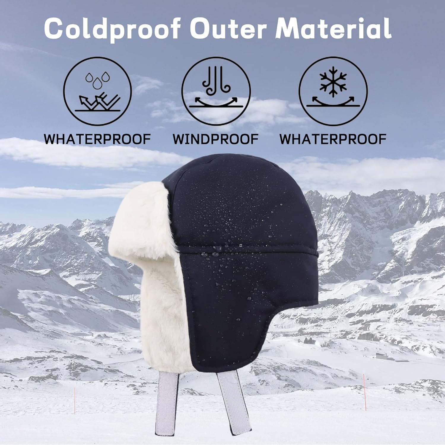 JANGANNSA Waterproof &Windproof Winter Baby Beanie Fleece Lined Kids Trapper Hat Earflap Warm Hat for Boys Girls - Image 5