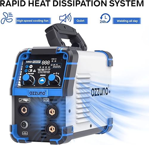 Miniatura 32 de AZZUNO Soldador MIG 145A, 110V/220V Voltaje Dual 4 en 1 Gas/Gasless Flux Core MIG Soldador/Lift TIG/Stick Máquina de soldar, soldador