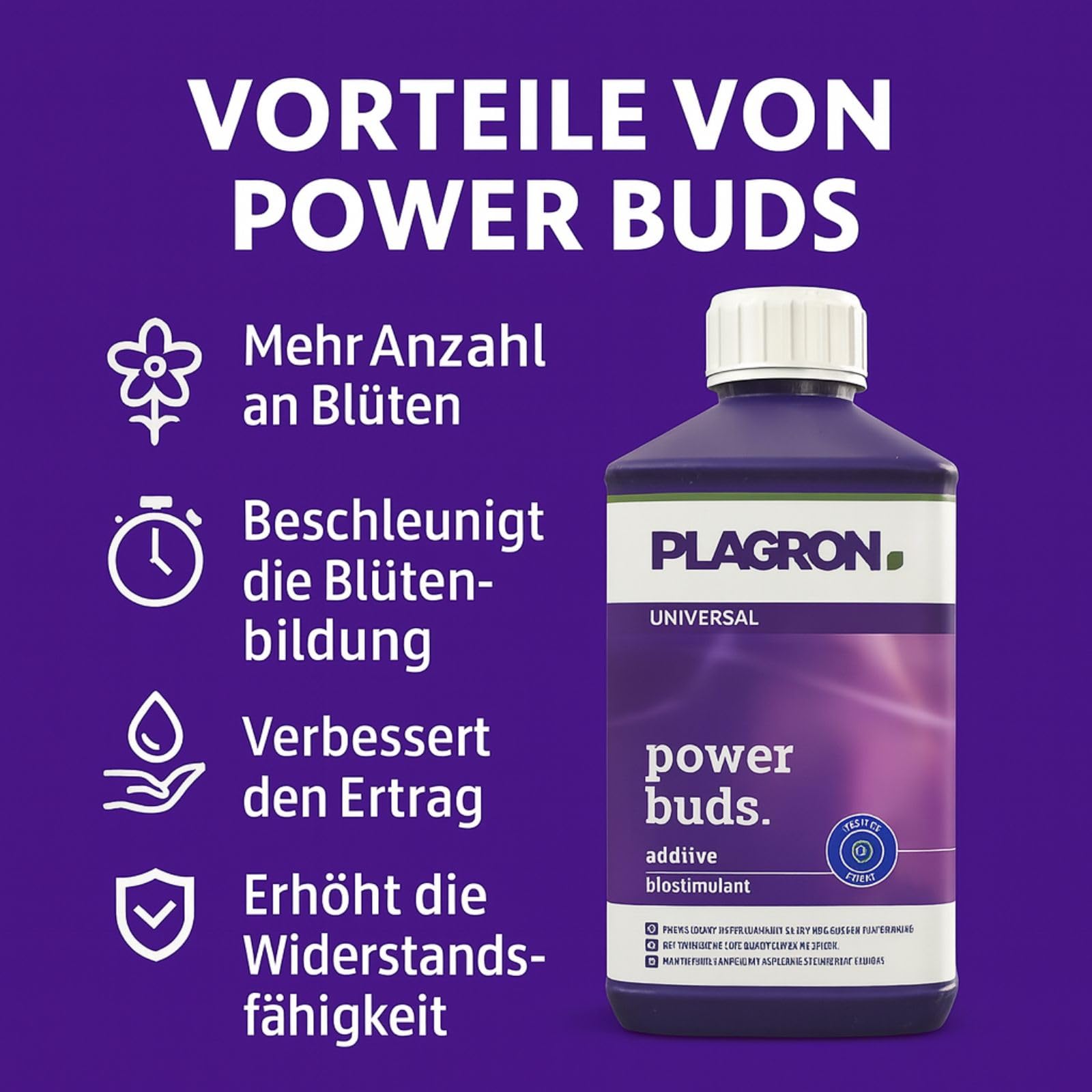 Weedness Plagron Power Buds 1 Liter - ph-senker Dünger Pflanzen Grow Anbau Indoor Down Granulat Tomaten Rasen Orchideen