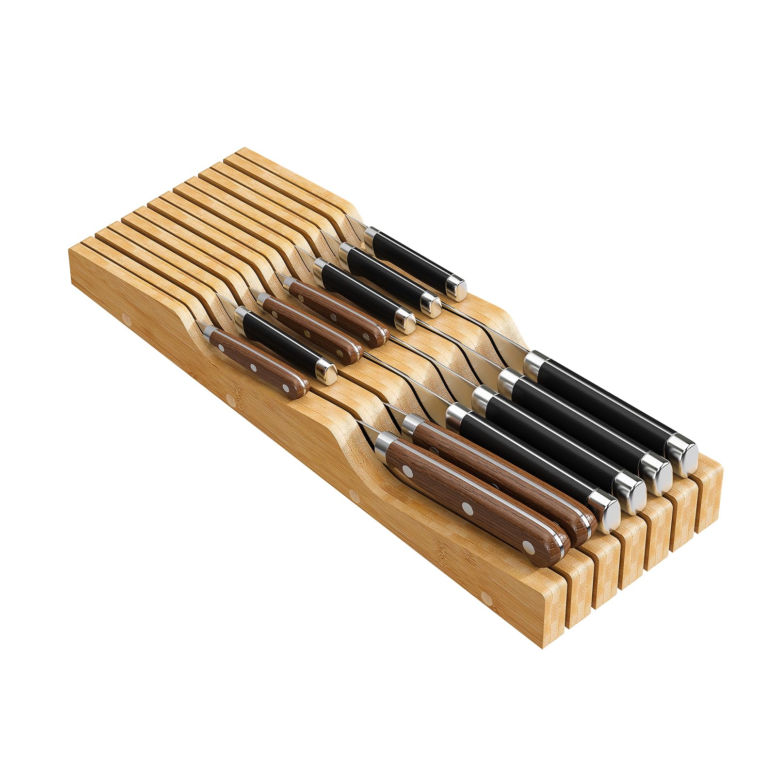 Wieghda Bamboo In-Drawer Knife Block