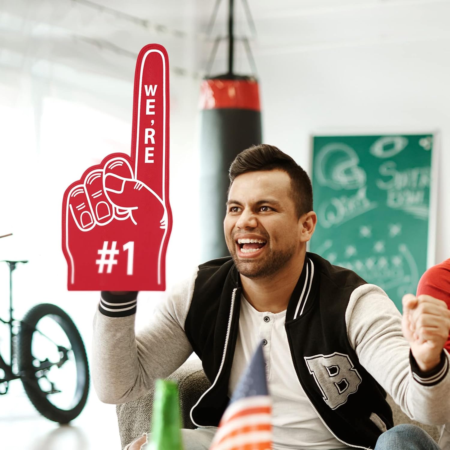 Wettarn Giant Foam Finger Bulk 18 Inch We're Number 1 Foam Hand Team Cheer Fan Finger for Sports Events Basketball Baseball Football Games School Club