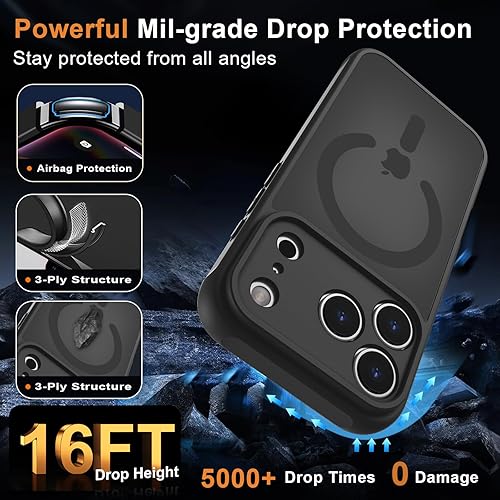 Vista 663 de MOCCA - Funda magnética resistente para iPhone 11 de 6.1 pulgadas, compatible con MagSafe, protector de pantalla de vidrio + protector de lente