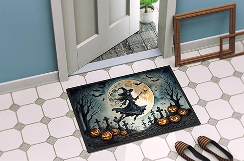 Miniatura 10 de Caroline's Treasures DAC2278MAT - Tapete espeluznante de Halloween para puerta delantera, 18 x 27 pulgadas, para interiores y exteriores, para