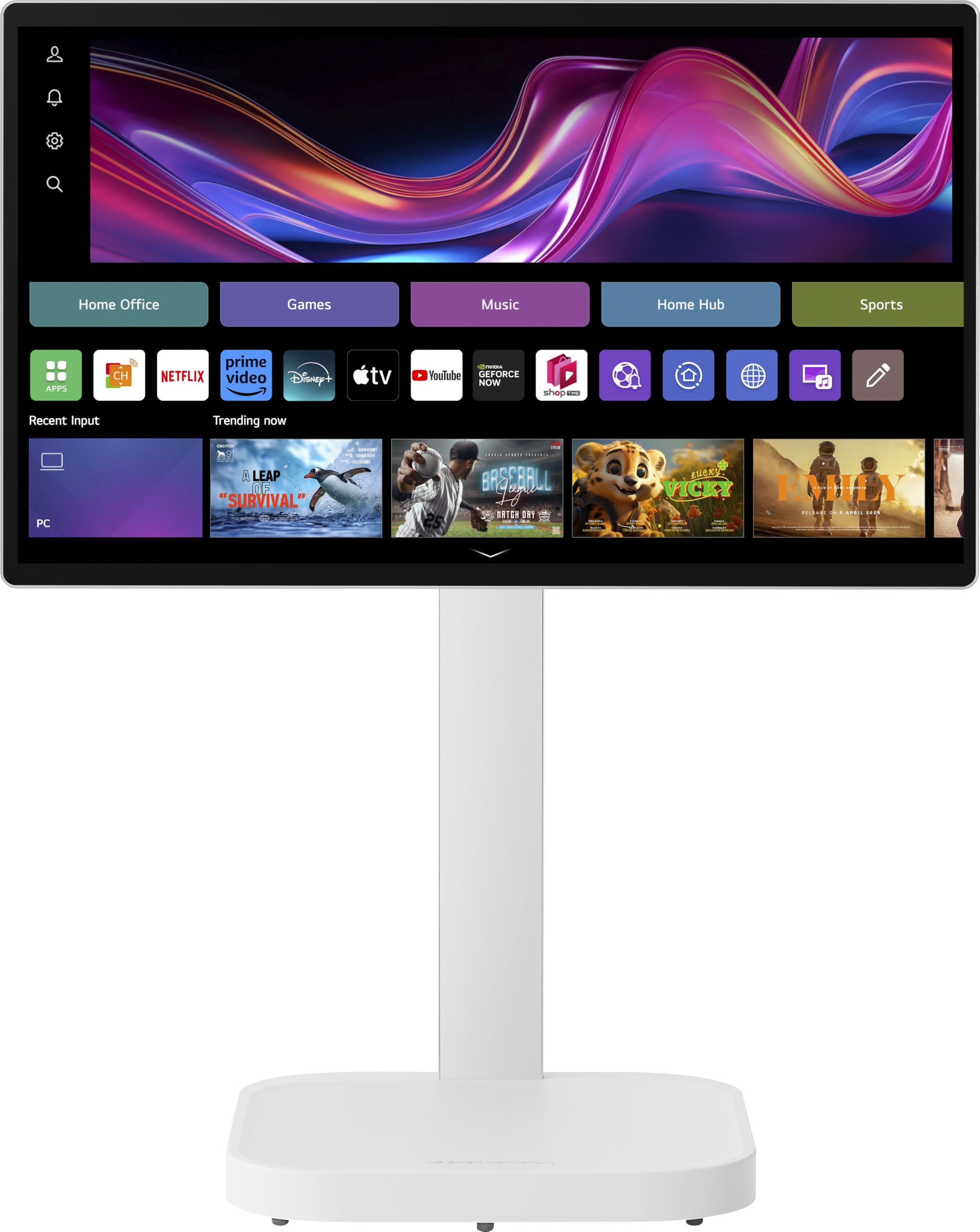 LG Smart Monitor Swing 32U889SA-W 32 Zoll 4K UHD IPS Touch Monitor, webOS 24, AirPlay, ThinQ, HDR10, 95% DCI-P3, rollbarer Standfuß, 1x USB-C (65W), 2X HDMI 2.0, Weiß