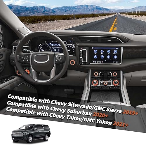 Miniatura 2 de Cubierta de perilla Silverado, botón de volumen de radio de consola central, ajuste de anillo de aire acondicionado para Chevy SilveradoGMC Sierra