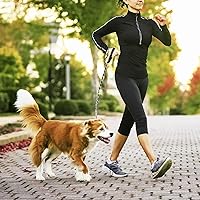 Vista 7 de Chain Dog Leash Chew Proof, Metal Chain and Nylon Rope Pet Dog Leash with Padded Handle, Heavy Duty Leashes for Medium Large Dogs Training, Walking