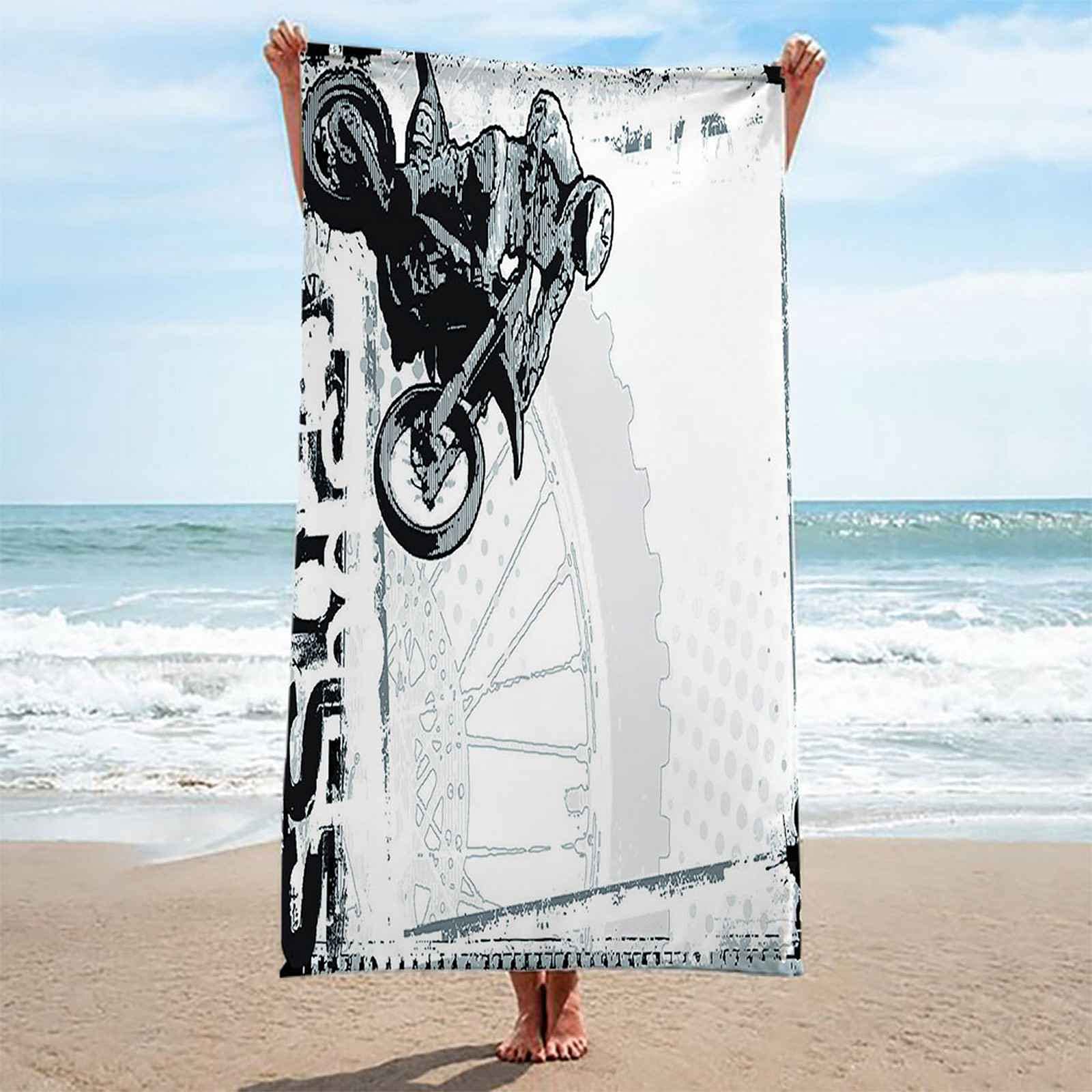 Telo Da Mare 3D Motociclista Di Pittura Stampato Asciugamano Da Spiaggia 150x200cm Asciugamano Microfibra Grande Antisabbia Leggero Telo Mare Per Sport Piscina Viaggi In Famiglia Vacanze