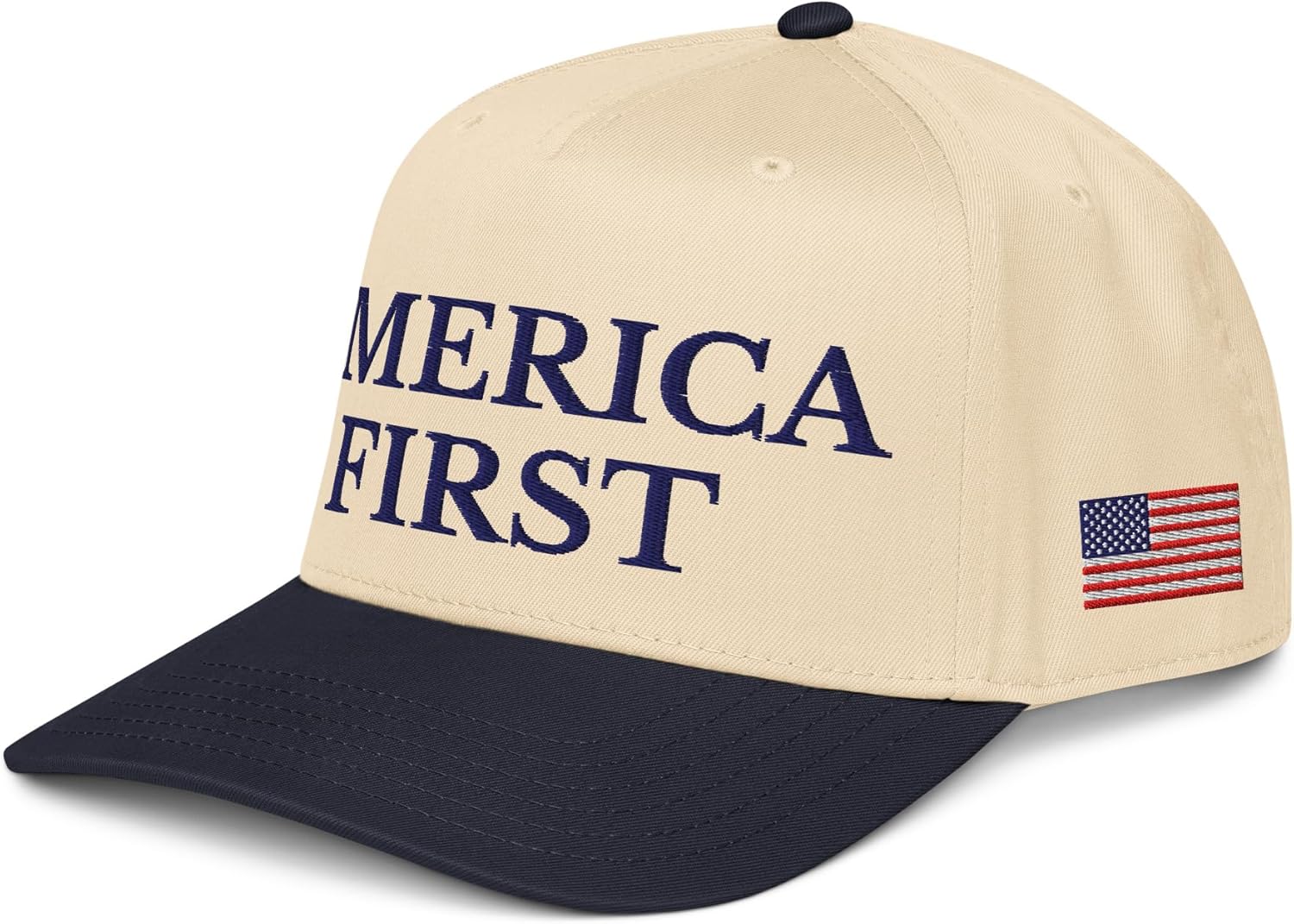 NX1 America First Embroidered 2 Tone Hat Mid Crown Curved Bill Snapback Retro Vintage Cap for Women