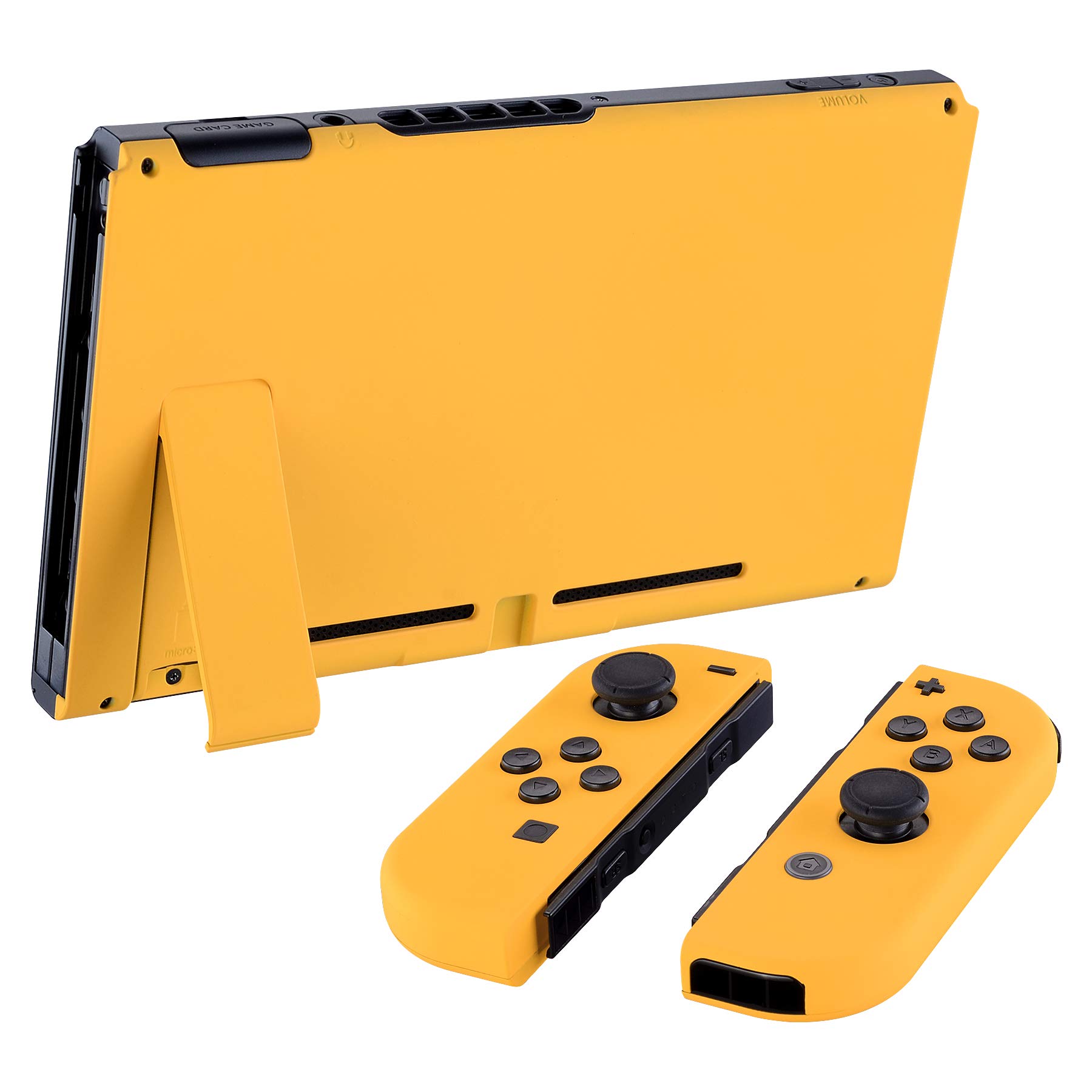 eXtremeRate Carcasa con Botones para Nintendo Switch - Funda Protectora de Reemplazo para Joycons y Consola, Shell de Bricolaje con Teclas para Nintendo Switch Accesorios (Amarillo)