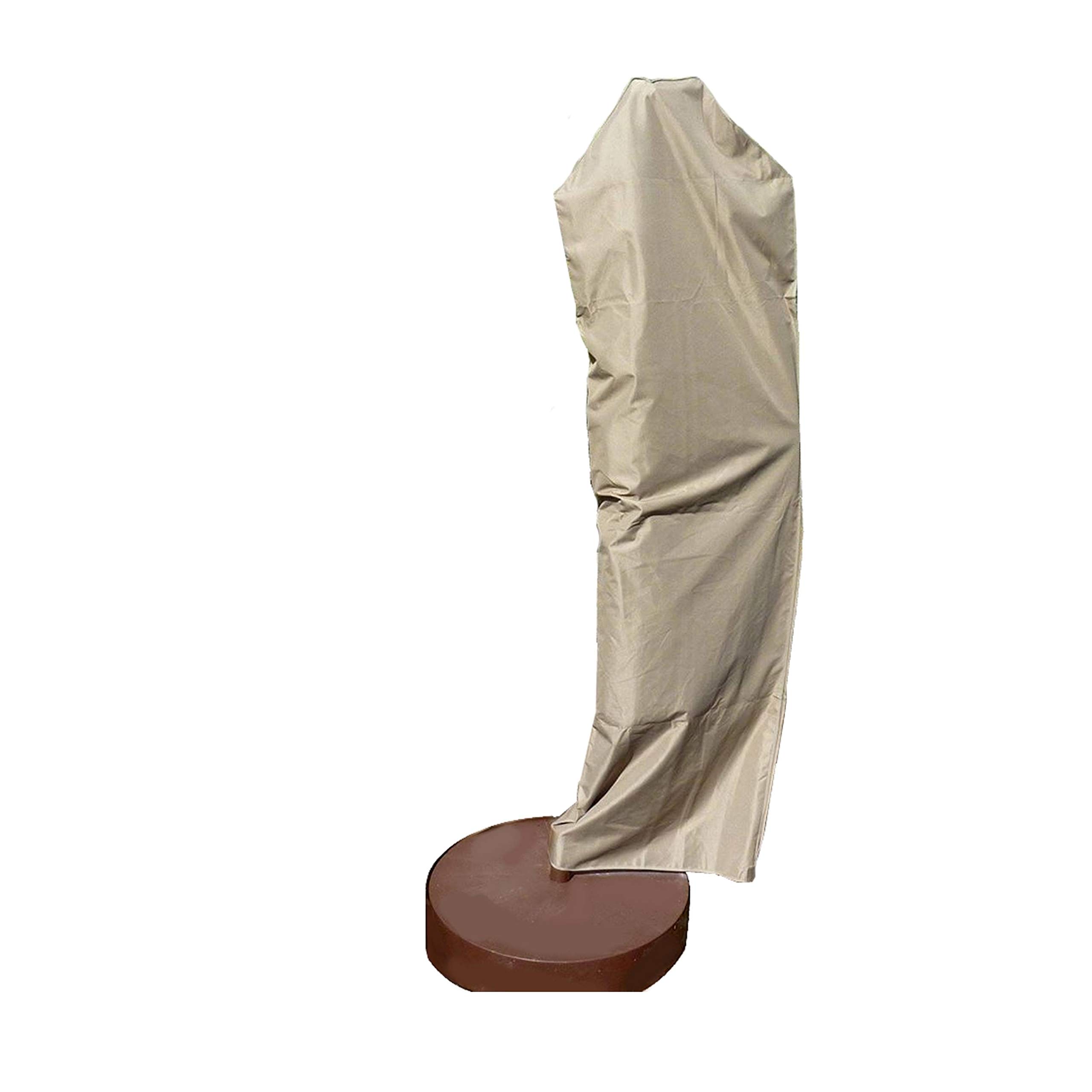 Premium Tight Weave Outdoor Patio Umbrella Cover - Heavy Duty Weatherproof Fabric - Easy on Universal Off-Center Cantilevers- Taupe…