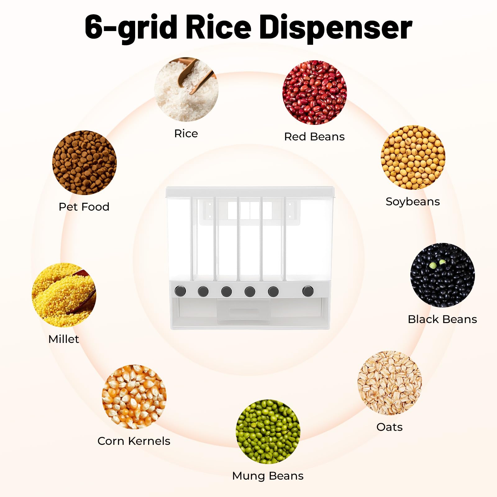 Contenedor de Almacenamiento de Arroz 10 Kg, Contenedor de Alimentos Hermético Con Tapa Dispensador De Cereales Para Almacenamiento De Cereales Harina Frijol Mungo Arroz Cocina Contenedor de