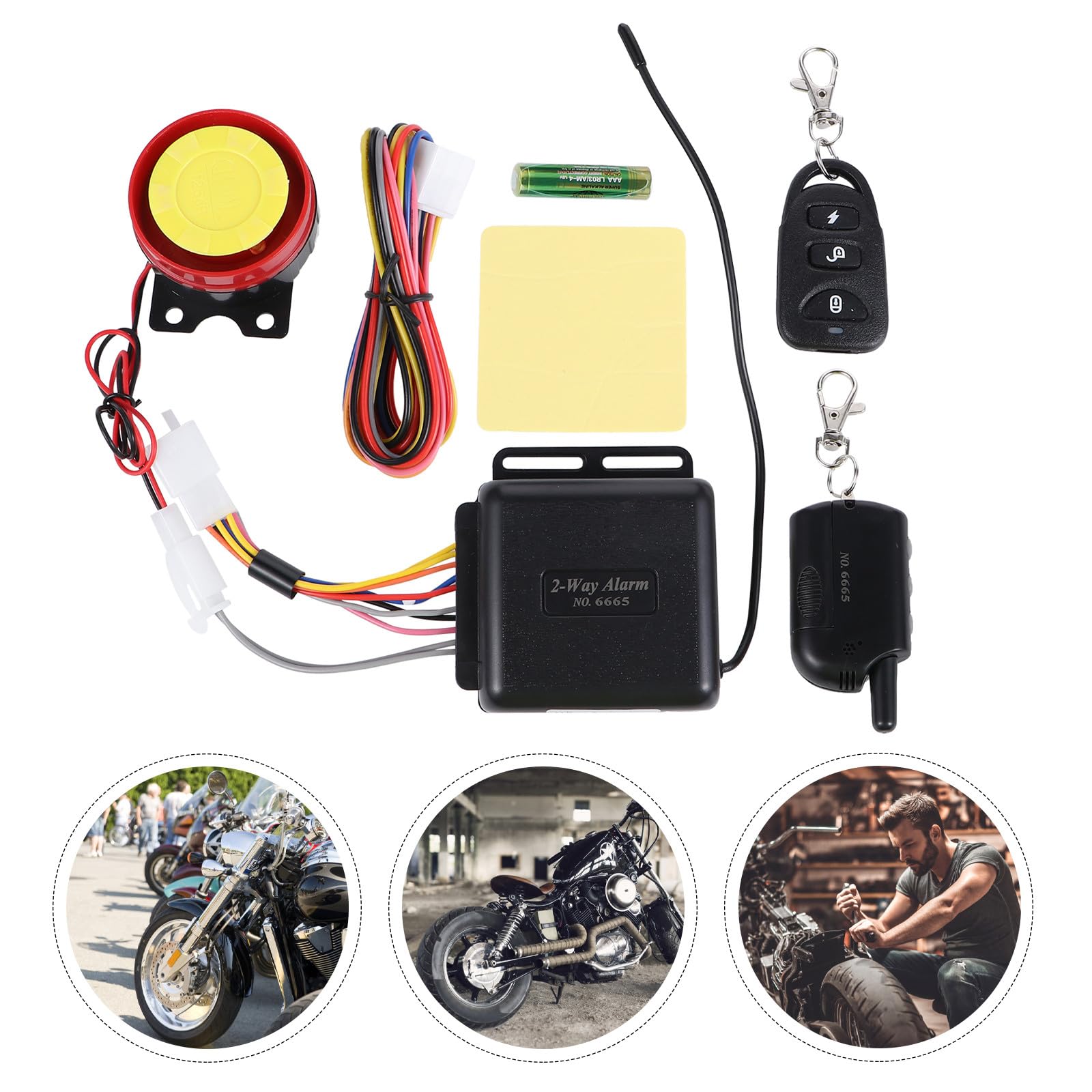 NUOBESTY Système D'alarme Bidirectionnel Petite Taille pour Moto Fonction Alarme Déverrouillage Forcé Matériau Abs et Cuivre en Sécurité Moto pour Usage Extérieur