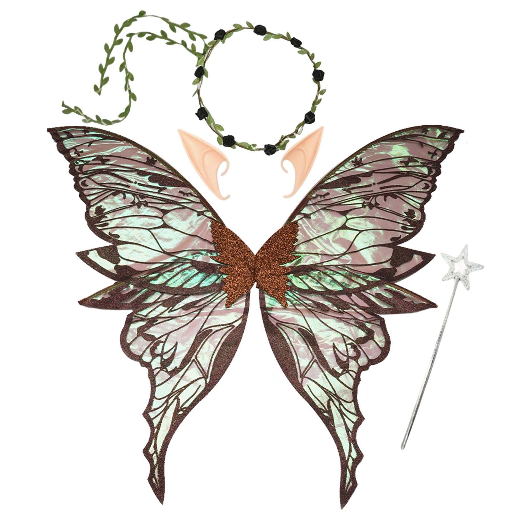 ALKAHE Fairy Wings for Adult Women 4 Pcs Butterfly Costume Cosplay