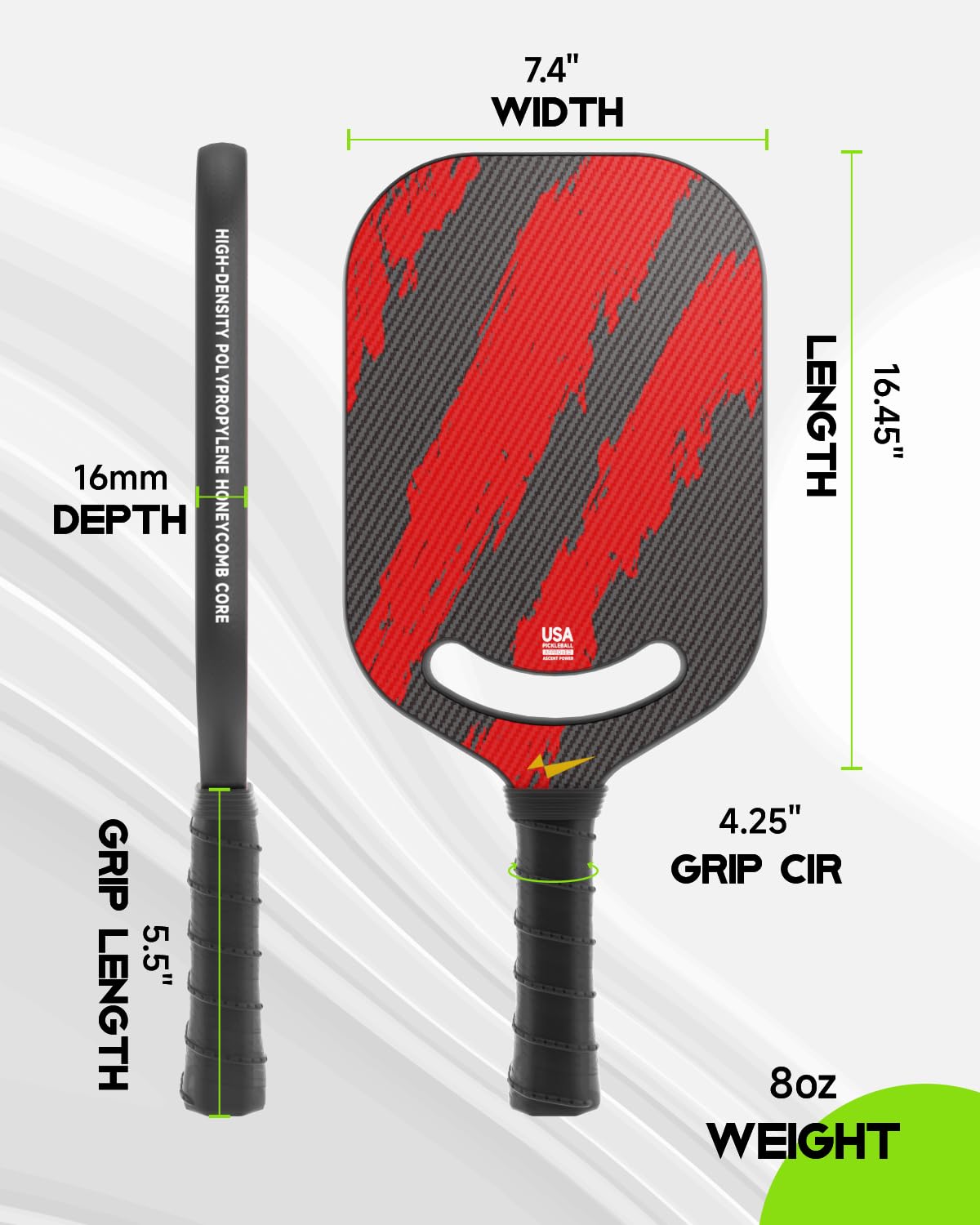 Amazon.com: Warping Point Ascent Pickleball Paddles | Carbon Fiber