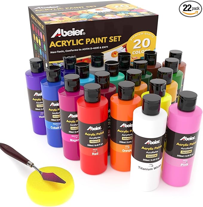 Acrylic Paint Set, 20 Colors