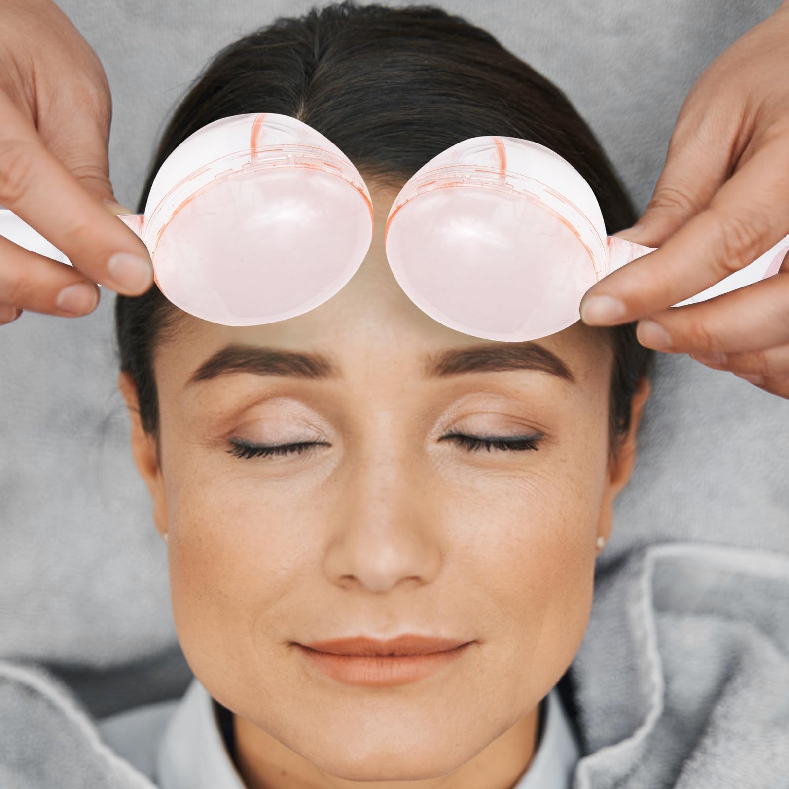 Operitacx Jade Gesichtsroller Rosa Kühlkugeln für Gesichts Massage Eiskugel zur Gesichtskühlung für Zuhause und Reiseanwendung