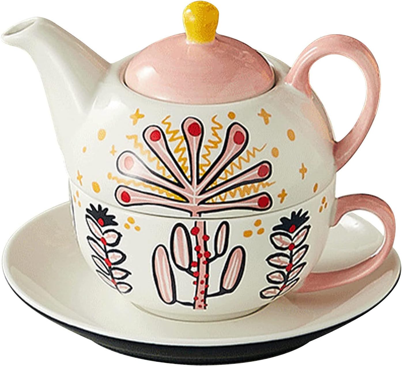 PROPFE Teapot and Cup Set for 1, Tea for One Teapot and Cup