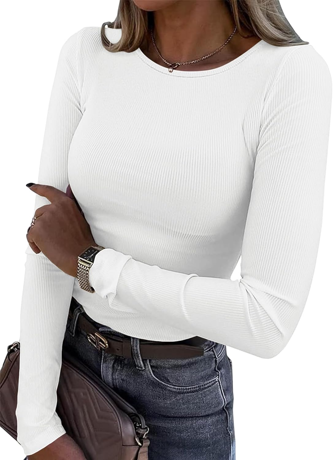 Zeagoo Womens Long Sleeve Crop Tops Basic Slim Fitted Shirts Fashion 2025 Going Out Fashion Tops Teen Girl Clothes