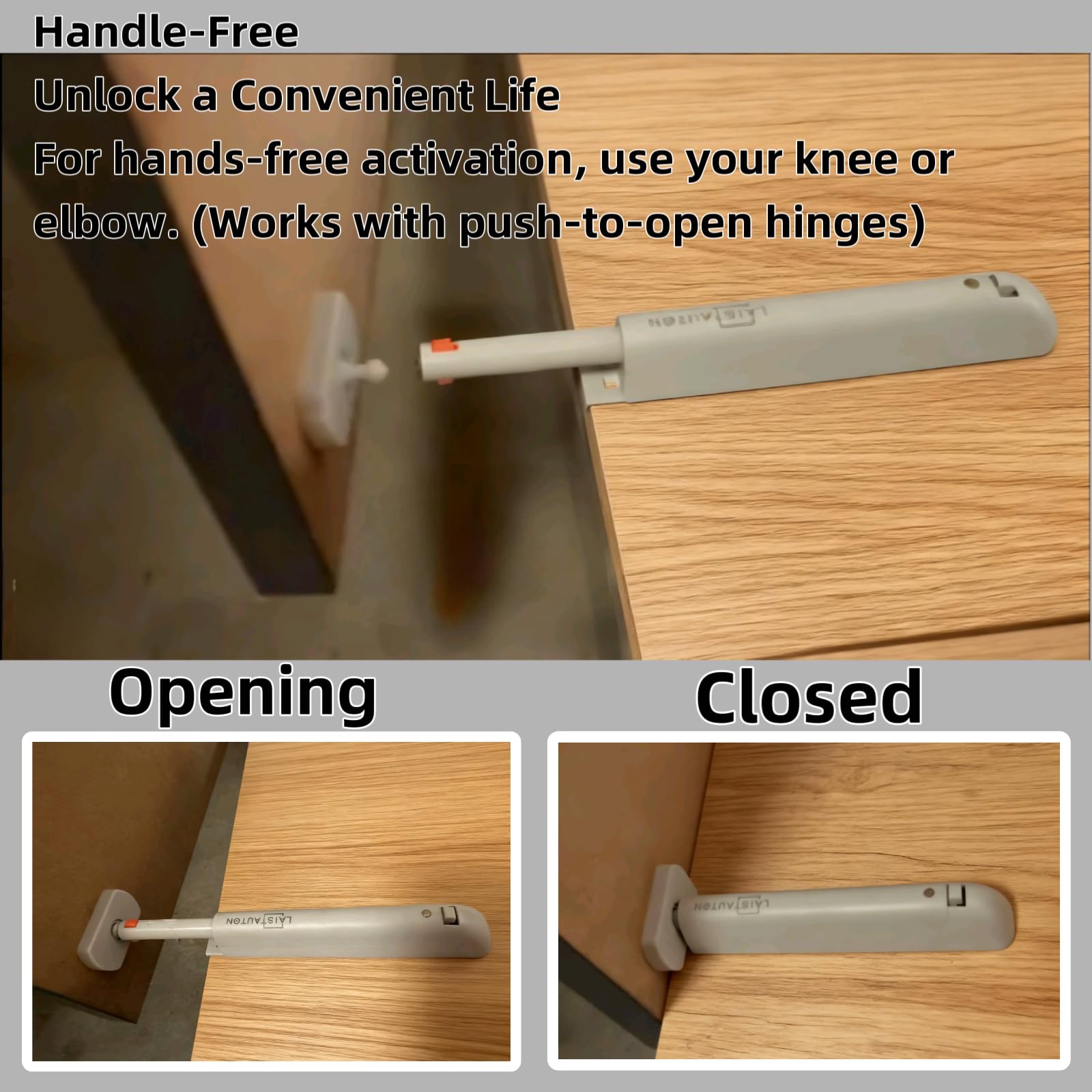 4 Sets Push Open Door Latch Touch Latches Push Latch Damping rebounder for Cabinet Hardware Release Latch Kitchen — view 6