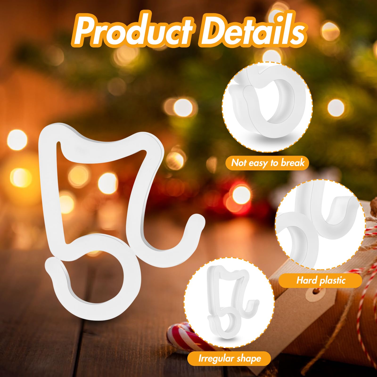 Xinjoduz 60 PCS Gutter Clips for Outdoor Lights Mini Plastic Weatherproof Outdoor String Light Hooks for Guttering Christmas Light Clips for Seasonal Lighting Holiday Party Decorations (White) - Image 3