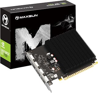 MAXSUN GeForce GT 730 4GB ITX Graphics Card - 4 HDMI Ports, Fanless Cooling
