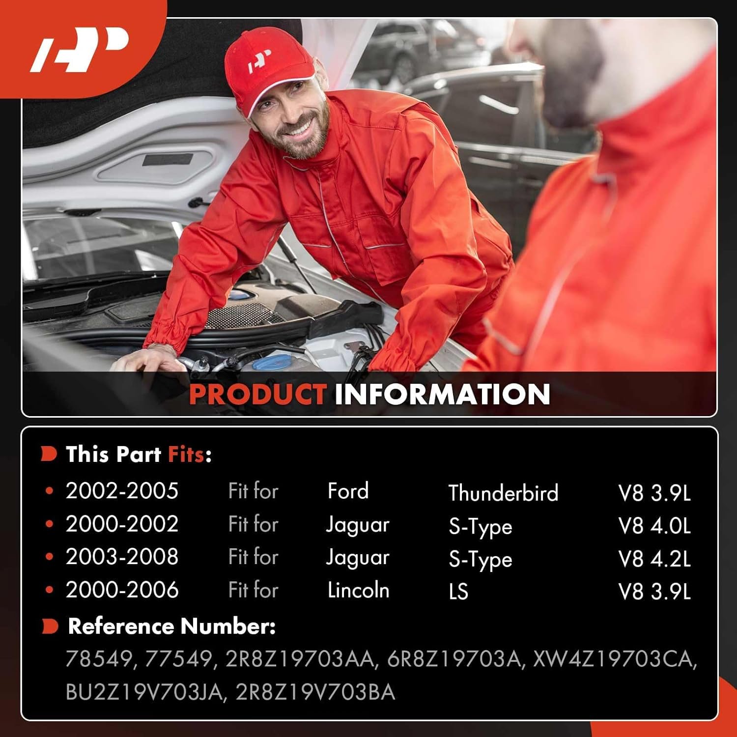 A-Premium Air Conditioner AC Compressor with Clutch Compatible with Ford Thunderbird 2002-2005, Jaguar S-Type 2000-2008, Lincoln LS 2000-2006