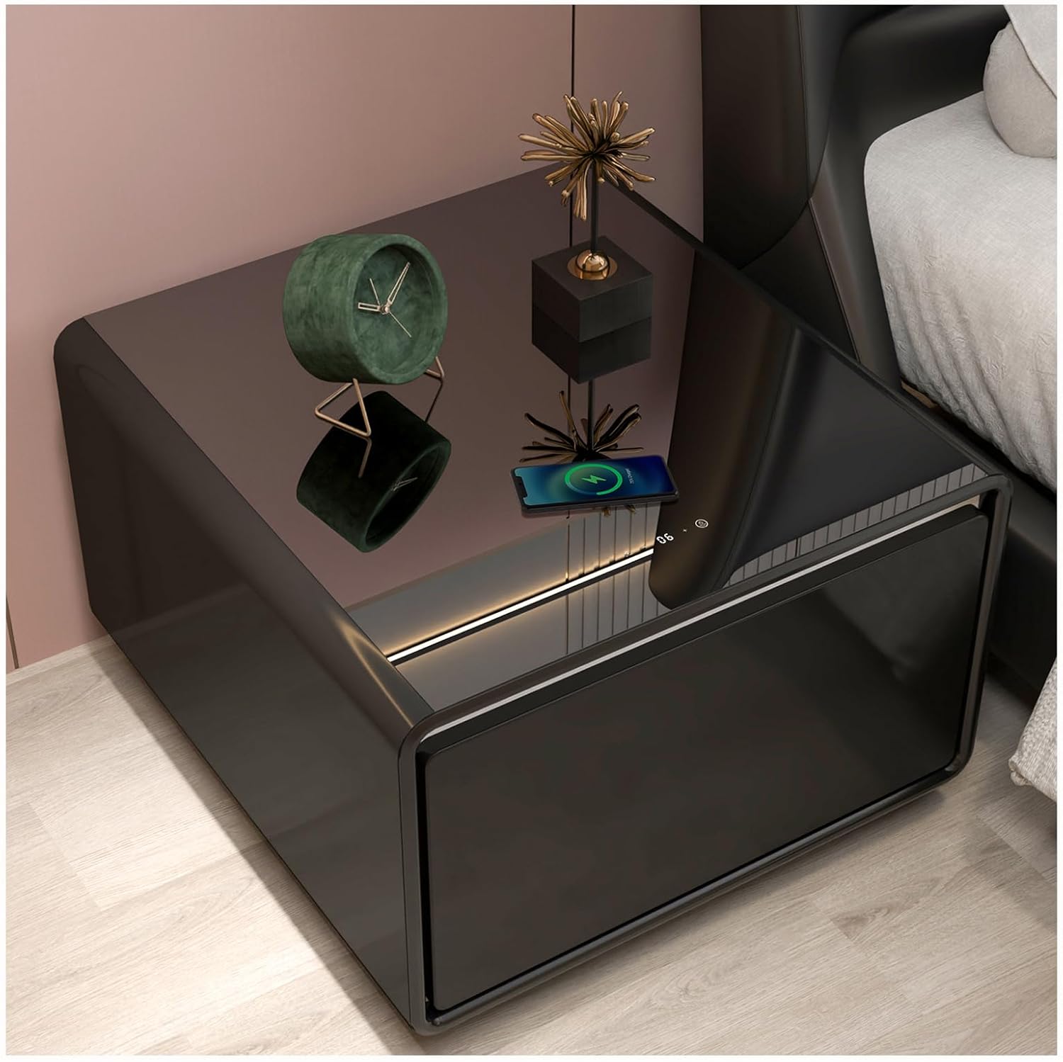 Night Stand with Fridge Smart Nightstand with Builtin