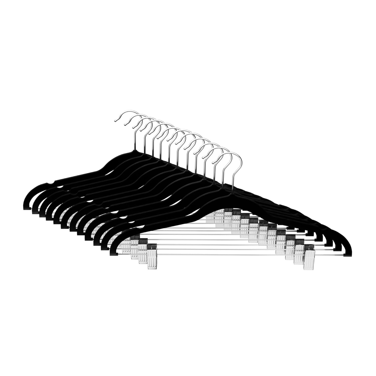 AmazonBasics Velvet Skirt Hangers with Clips, 12Pack, Black Amazon
