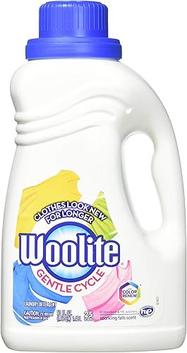 Woolite Clean & Care - Detergente líquido para ropa, 2 x 33 cargas, 2 x 50 onzas, lavadora regular y HE, ciclo suave, aroma de caídas brillantes, el