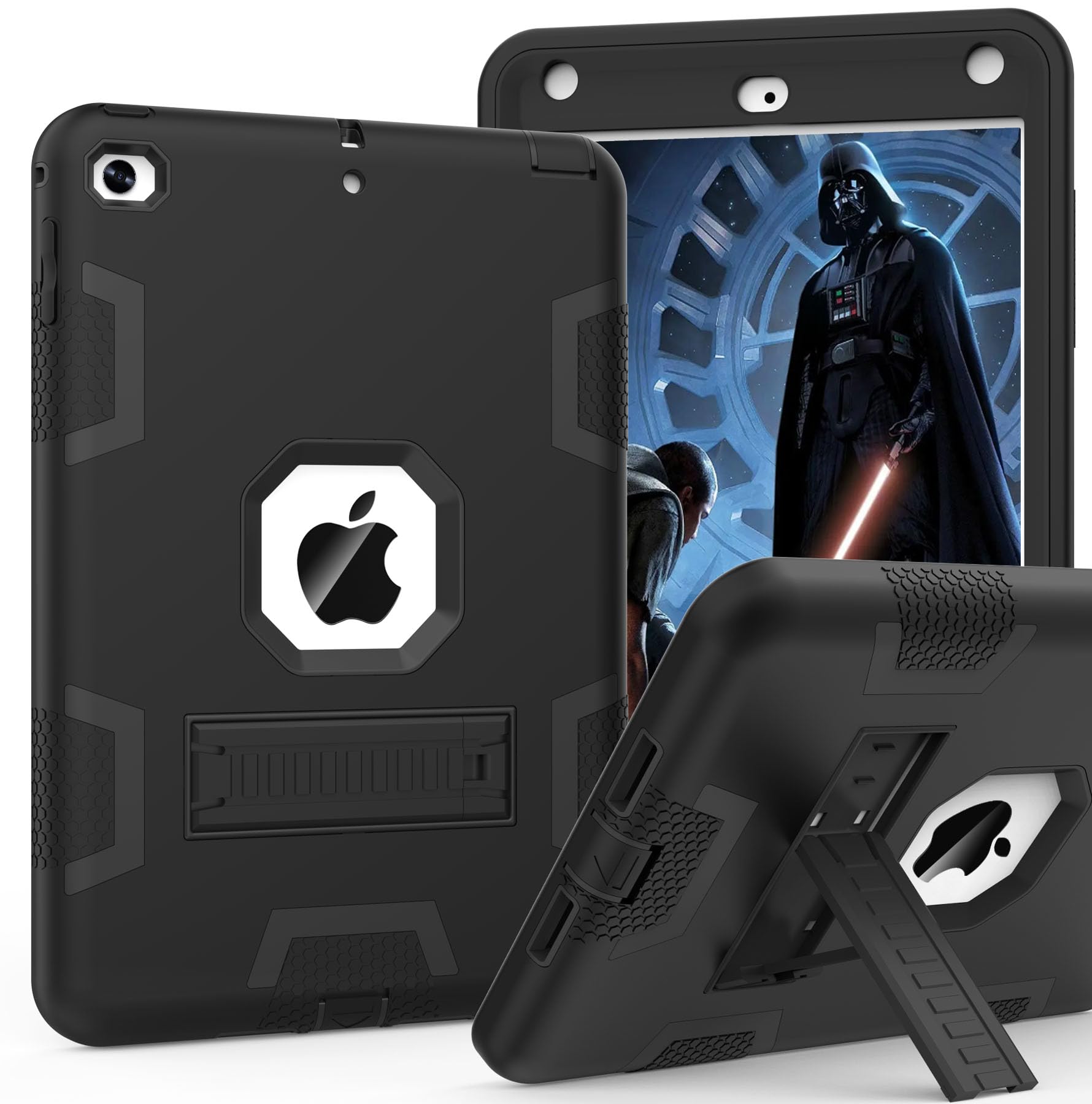 CCMAO iPad mini 5 Case 2019, iPad mini 4 Case 2015, Heavy Duty Shockproof Hybrid Protective Cover for iPad mini 5th/4th Generation 7.9 inch, Black