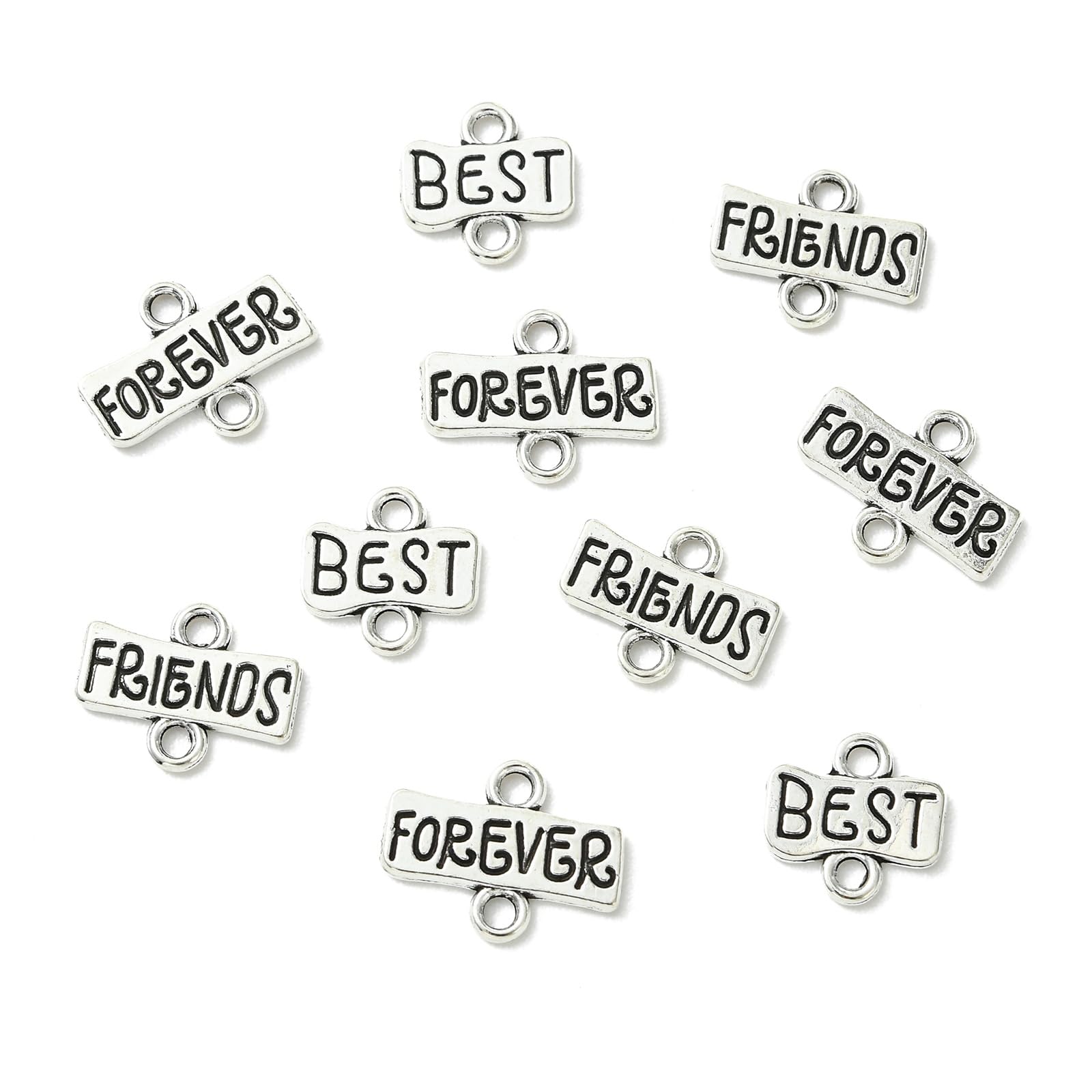 Ornazy 90Pcs Tibetan Style Word Link Charms for Jewellery Making