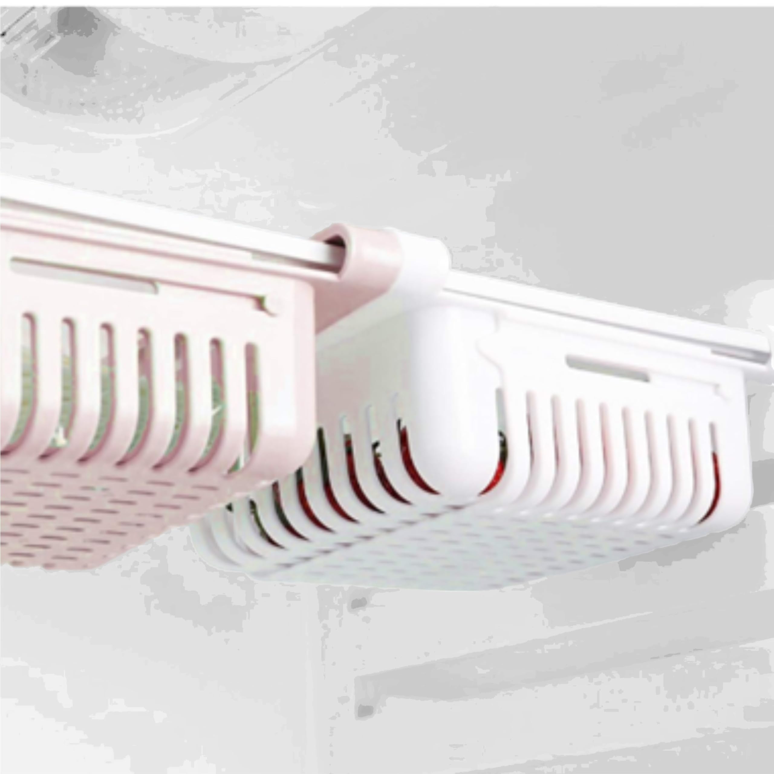 Pack 4 unid - Cesto colgante - Almacenamiento en neveras - Contenedores de almacenamiento - Organizador de nevera - Cestas colgantes para refrigerador - Organizador de alimentos Frescos.