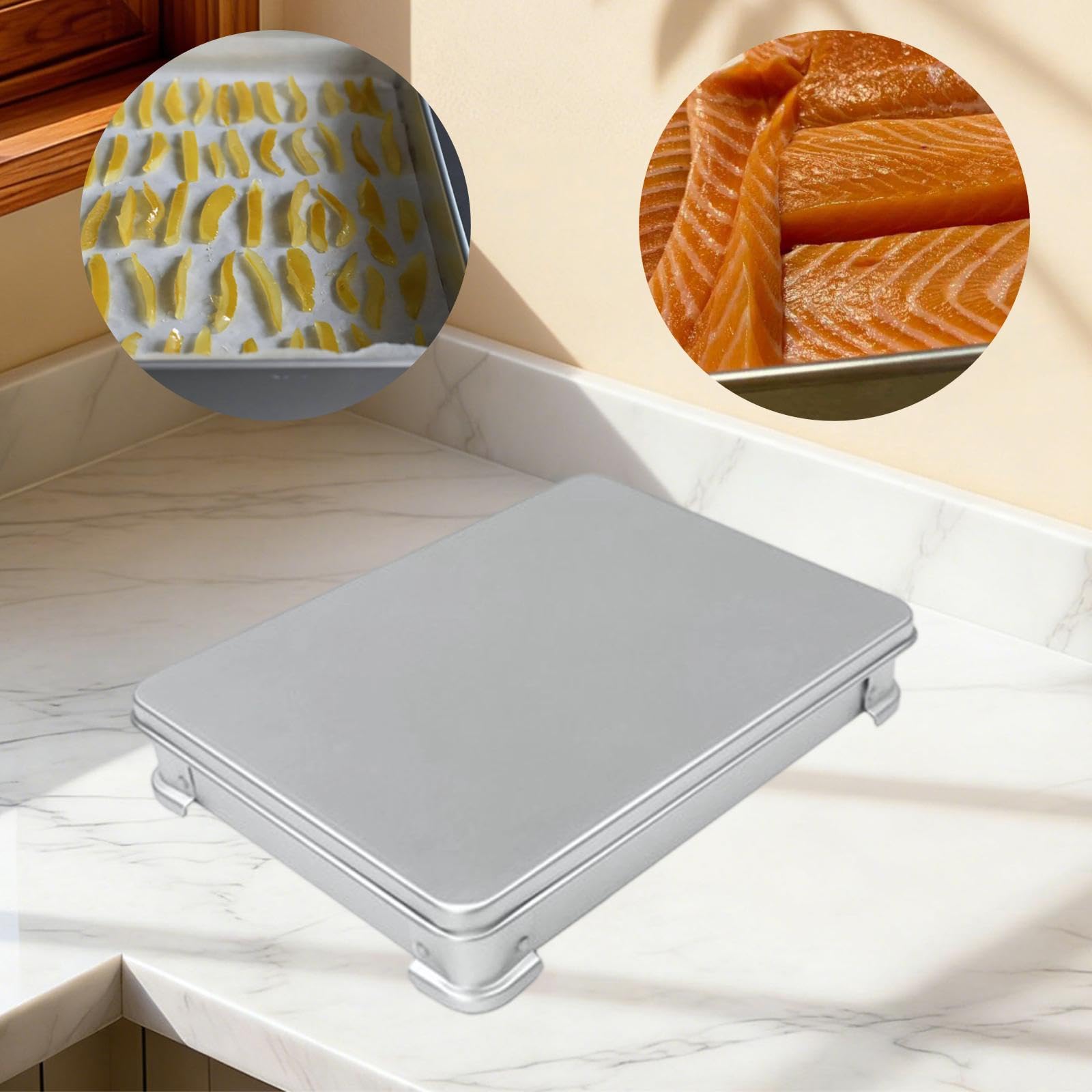 Frigo Scatola Dumpling Contenitore Conservazione Alluminio Compatto con Coperchio Congelatore Multifunzionale Resistente Adatto per Stoccaggio