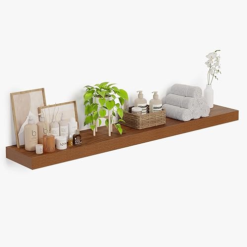 Miniatura 16 de Heimlove Estantes flotantes de 12 pulgadas de profundidad para pared, estantes de baño de 24 pulgadas, juego de 1, estantes montados para libros