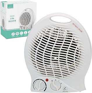 Coselena 2KW Fan Heater with 2 Heat Settings & Cool Function | Portable Heater | Electric Heater | Room Heater with Variable Thermostat | Upright Space Heater | Heaters For Home Low energy