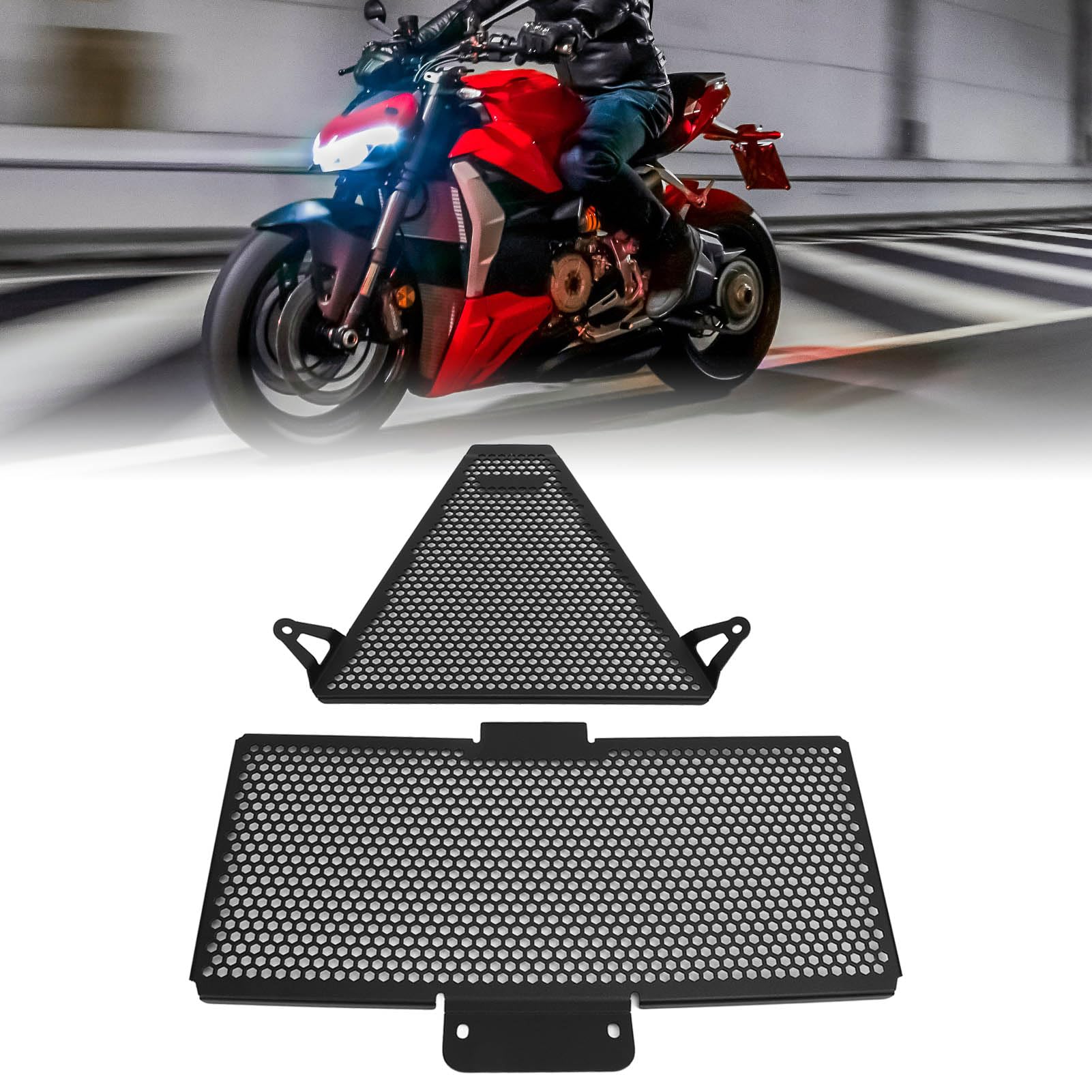 Grille de de Radiateur de Moto en Alliage d'aluminium, de Réservoir d'eau Compatible avec Streetfighter V2 2 Pièces