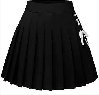 Timormode Women’s Pleated Skirt Mini Skater Basic Skirt