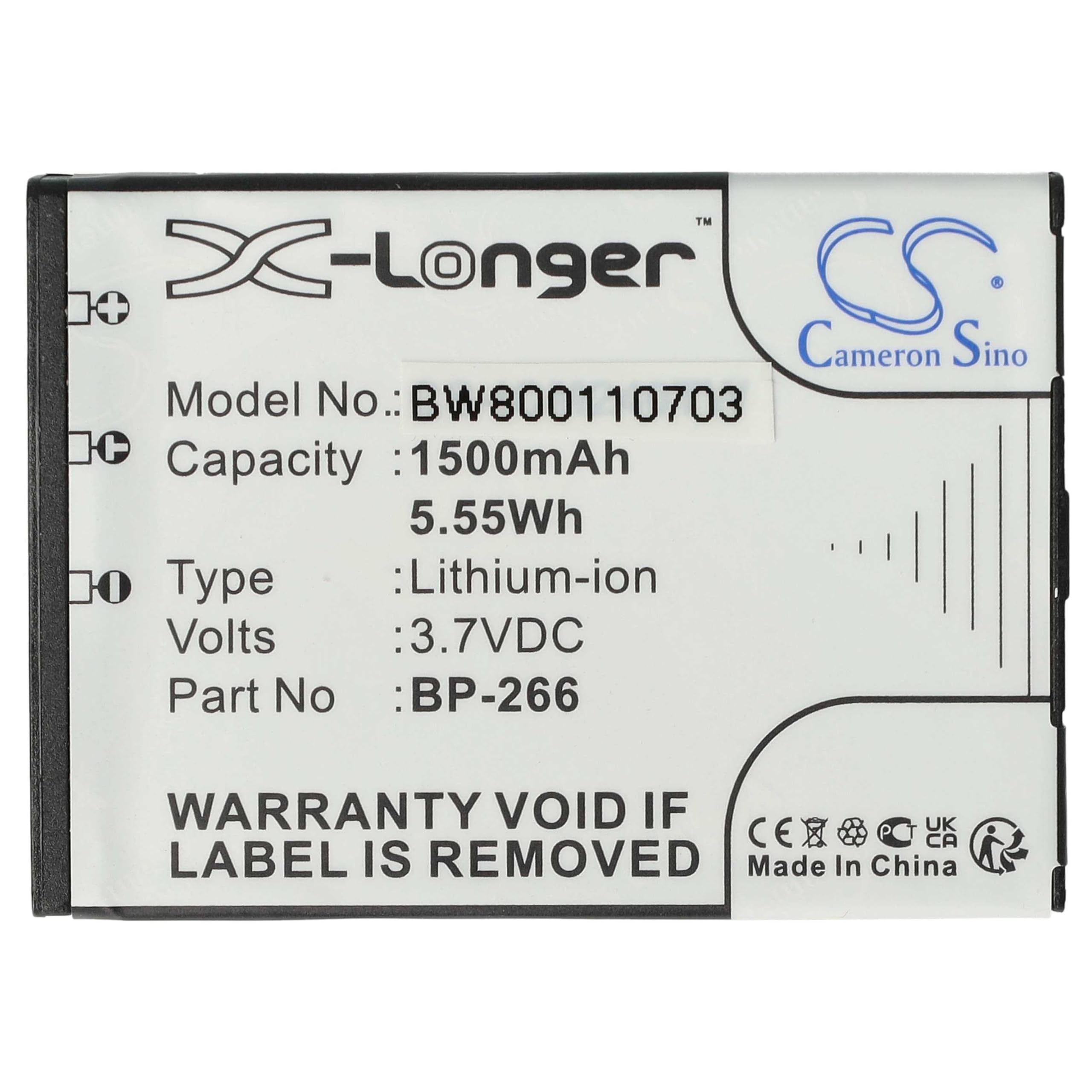 vhbw batteria sostituisce Icom BP-266 per radio (1500mAh, 3,7V, Li-Ion)