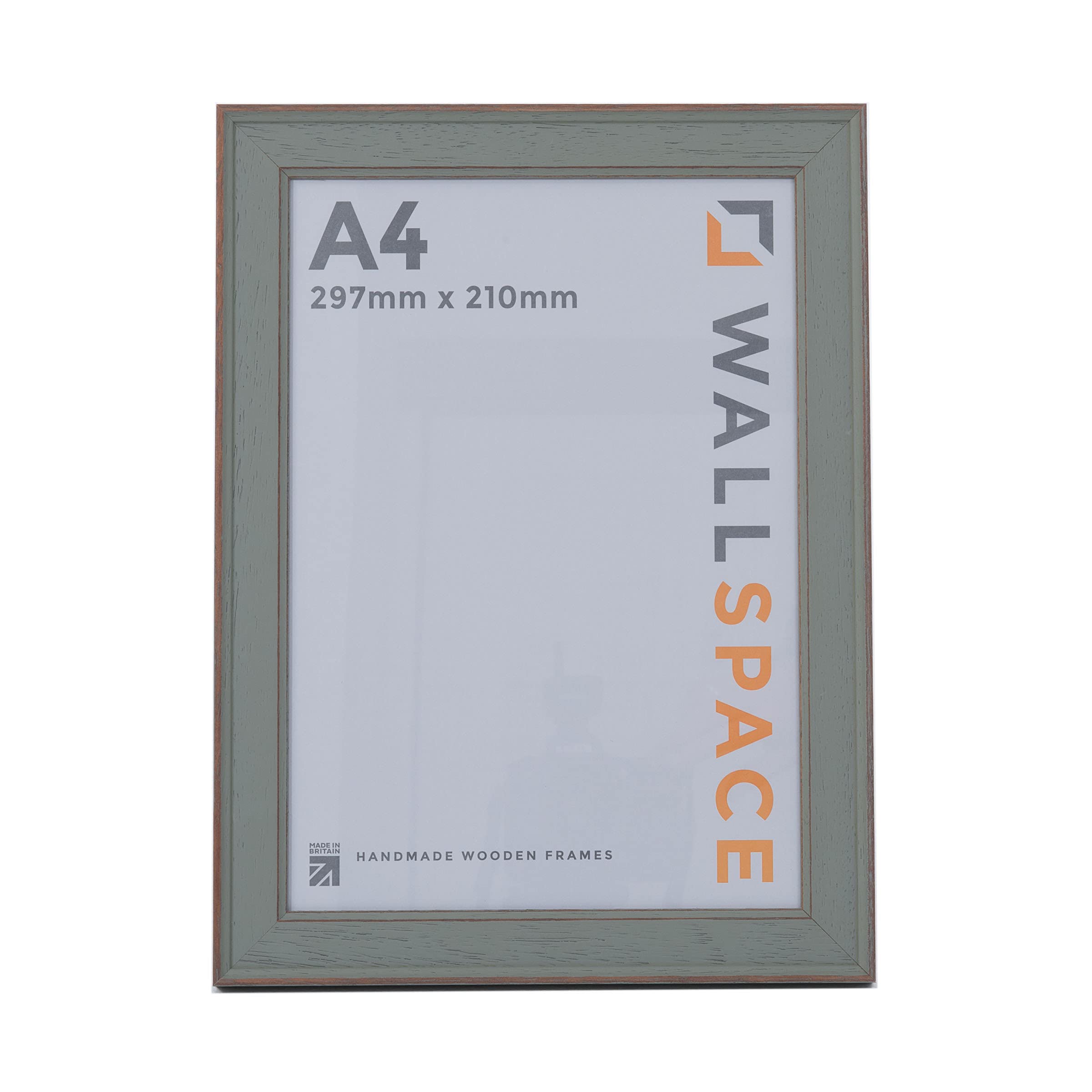 Wall Space A4 Shabby Chic Green Picture Frame | Green A4 Photo Frame | 297x210mm | 297 x 210mm | 29.7x21.0cm | Solid Wood Wooden with Real Glass | Certificate Diploma