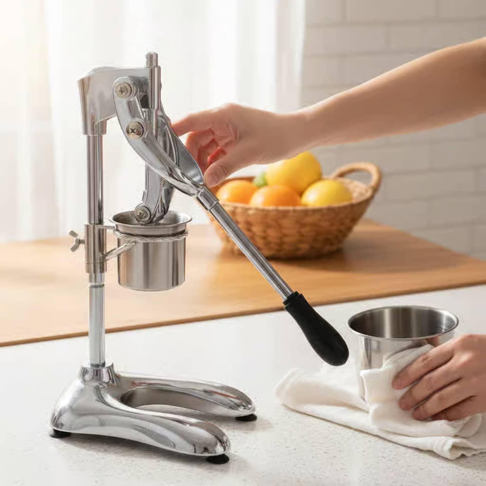 Macchina Patatine Fritte Pressa Patate Estrusore Formatore Manuale in Acciaio Inox 304 E Lega Patatine Uniformi 30cm con Doppio Stampo Adatta a Bar Banchi Snack Casa