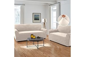 H.VERSAILTEX Velvet Couch Covers for Sofa and Loveseat Set