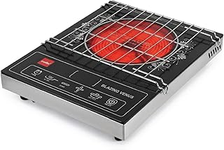 CELLO Blazing Venus Infrared Cooktop Stove 2200W Black | Crystal Glass Top Plate, Sensor Touch Controls, Customized Reset Menu, 11 Stage Power Settings | For Frying Boiling Grilling | 1 Year Warranty