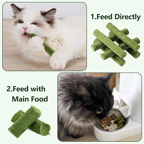 Miniatura 9 de Palitos de hierba para gatos de 1.06 oz, delicioso palo de dentición de hierba para gatos, comestible, juguete masticable, golosinas para gatos para