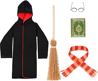Doll Clothing Wizard Robe for Doll Christmas Elf Doll Costume Halloween Elf Clothing Dress up Accessories Includes Broom, ...