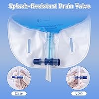 Vista 4 de 10 Pack 1000ml Sterile Leg Urinary Drainage Bags with 2 Adjustable Elastic Straps, Professional Urine Leg Bag with Anti-Reflux Valve for Men and