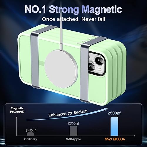 Vista 308 de MOCCA - Funda magnética resistente para iPhone 11 de 6.1 pulgadas, compatible con MagSafe, protector de pantalla de vidrio + protector de lente