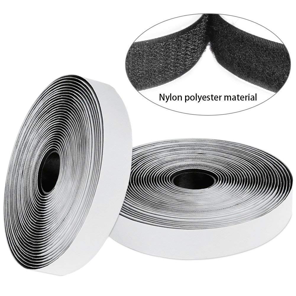 Velcro® Haak en lus zelfklevende kleverige achterkant tape sluiting in zwart 100 mm breed - 10 cm breed x 1 meter lang (1 m (1 m haak 1 m lus