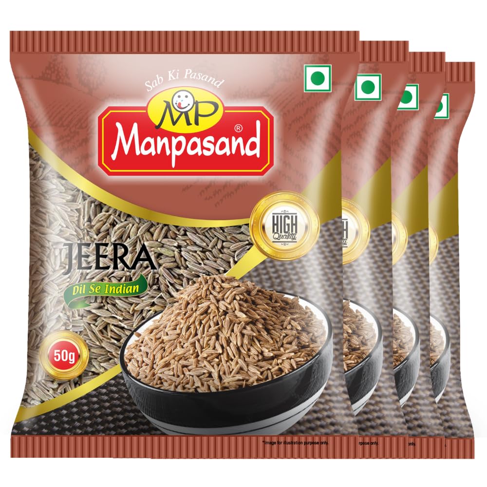MANPASAND Whole Cumin Seeds |Jeera - 50 Gm (Pack of 4) | 100