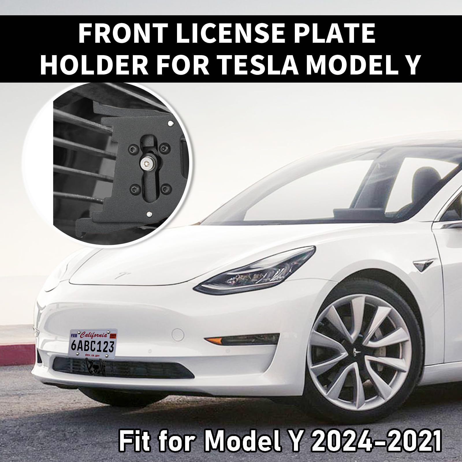 No-Hole Tesla Model 3/Y Front License Plate Installation Kit (Stainless Steel) E - Foto 4