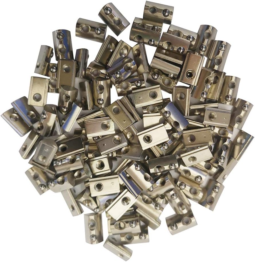 100-Pack 2020 2040 2060 Roll in Spring Loaded T Nut m3 for 20x20 20 Series Aluminum Extrusions 6mm Slot Aluminum Profile Accessories (M3)